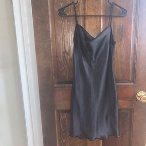 Bebe black satin slip dress